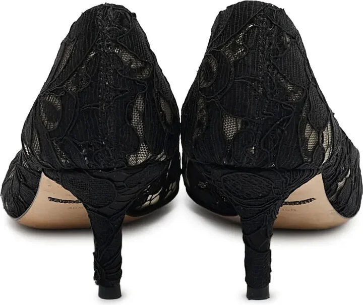 60mm Bellucci lace-embellished pointed-toe pumps - Image 4
