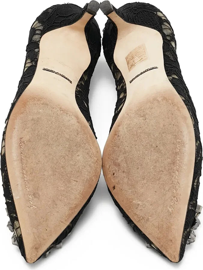 60mm Bellucci lace-embellished pointed-toe pumps - Image 5