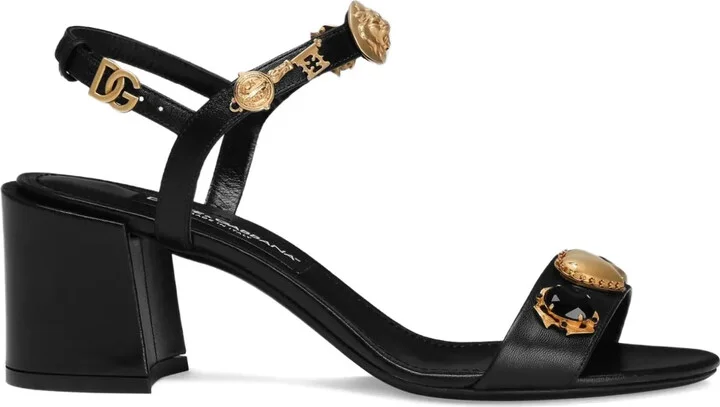 60mm Block-Heel Embellished Sandals