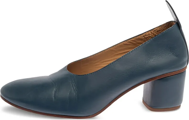 60mm Block-Heel Leather Pumps