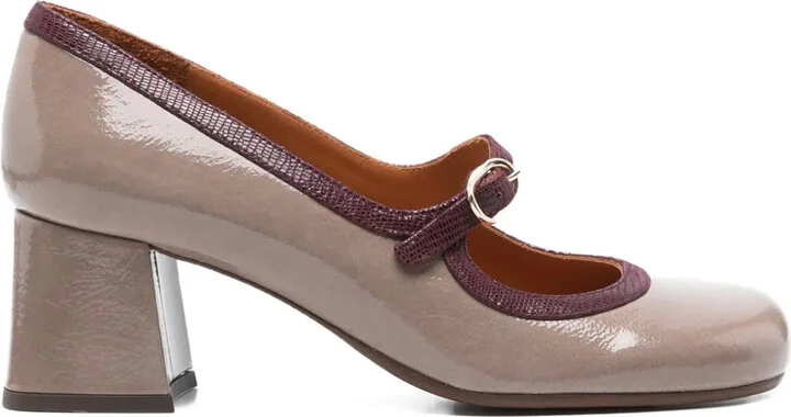 60mm Block-Heel Leather Pumps