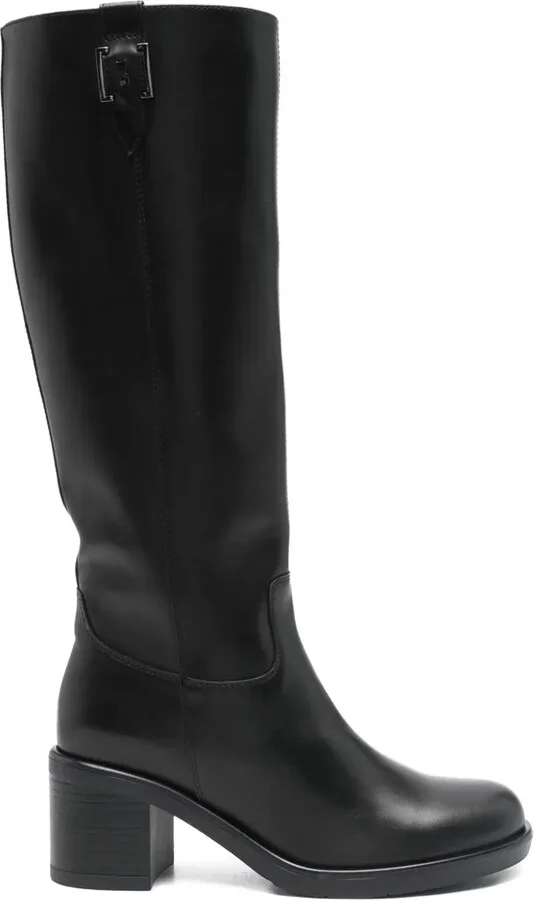 60mm Buckle-Detail Block-Heel Boots