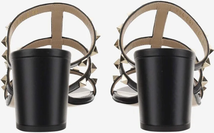 60mm Calfskin Rockstud Slider Sandals - Image 4