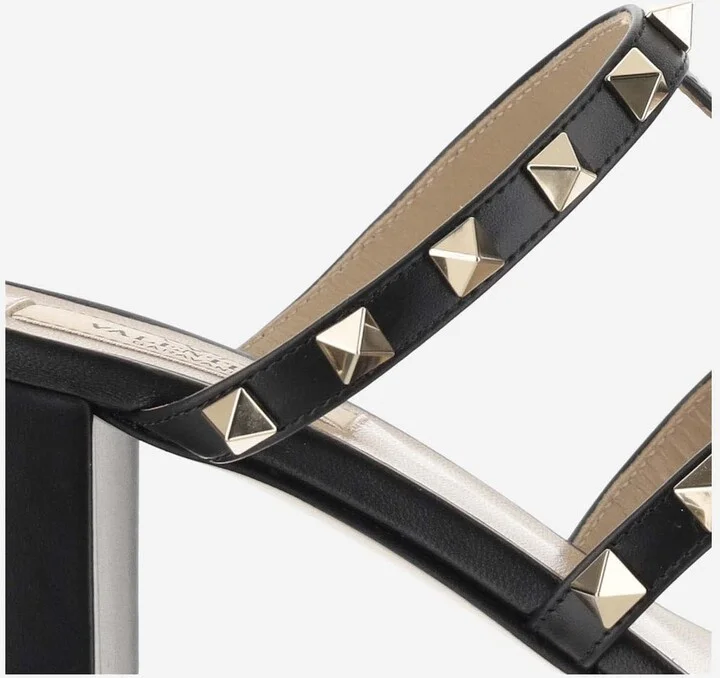 60mm Calfskin Rockstud Slider Sandals - Image 5