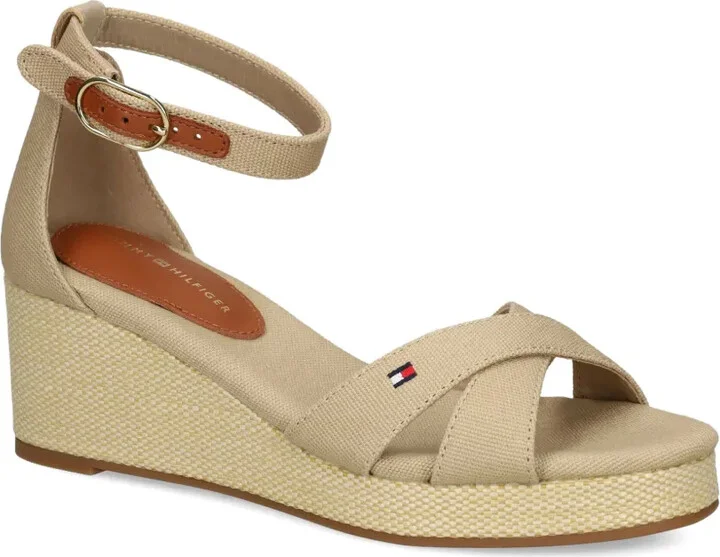 60mm Canvas Cross-Strap Wedge Espadrilles - Image 2