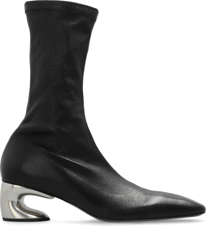 60mm Contrast-Heel Ankle Boots