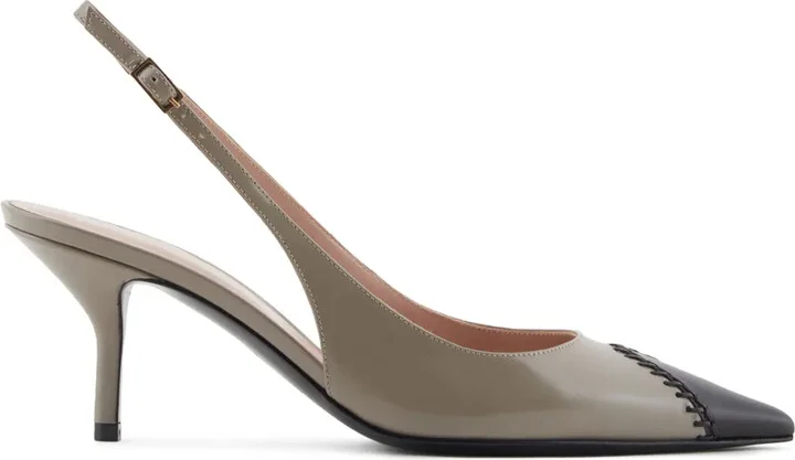 60mm Contrasting-Toecap Leather Pumps