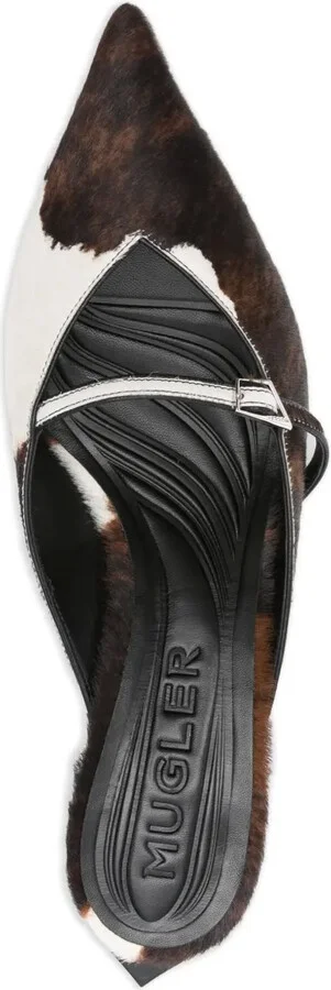 60mm Cow-Print Pointed-Toe Mules - Image 4