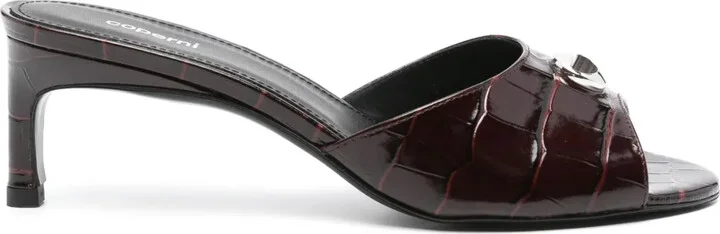 60mm Crocodile-Embossed Sandals