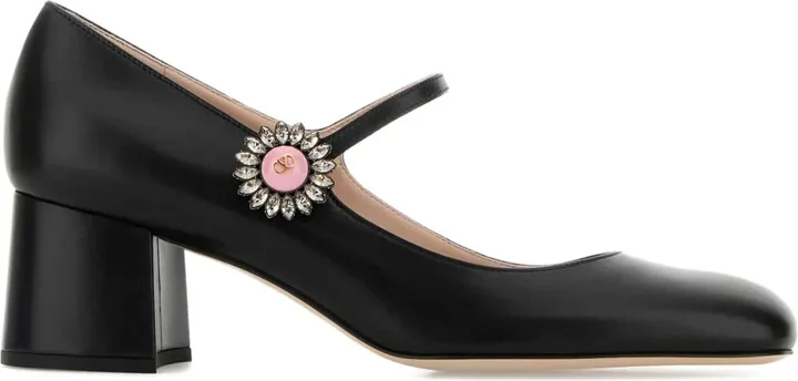 60mm Crystal-Embellished Block-Heel Pumps