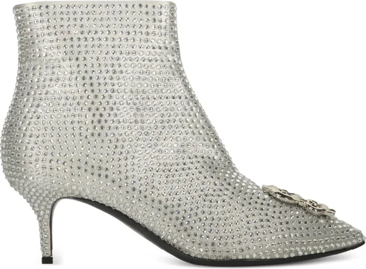60mm Crystal-Embellished Kitten-Heel Ankle Boots