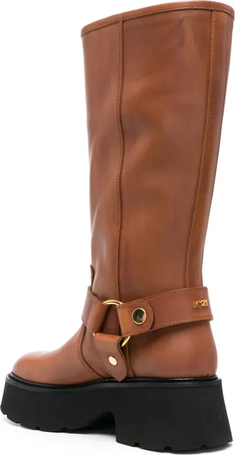 60mm Debossed-Logo Leather Boots - Image 3