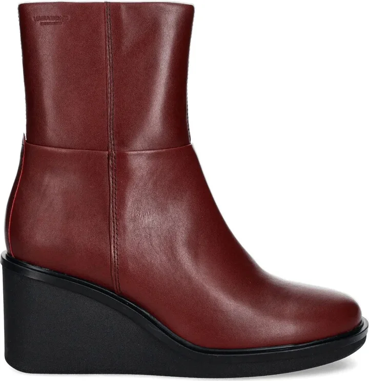 60mm Deena zip-detail wedge boots