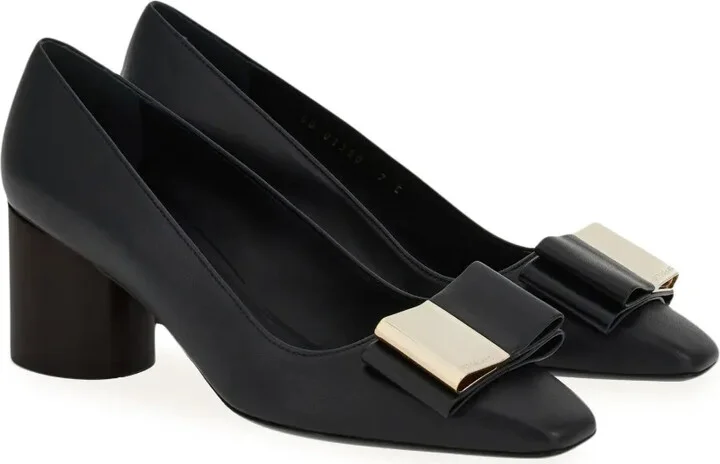 60mm Double-bow leather pumps - Image 2