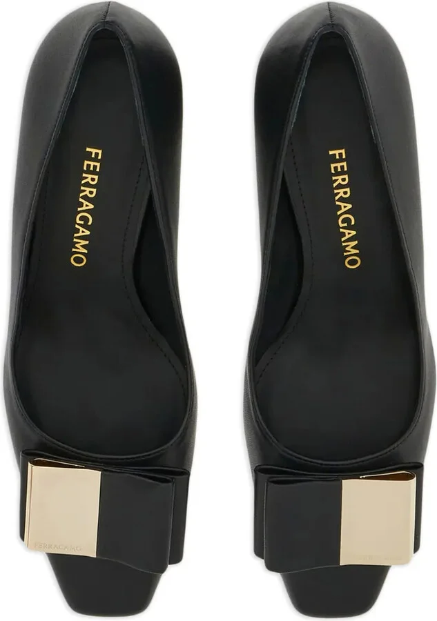60mm Double-bow leather pumps - Image 4