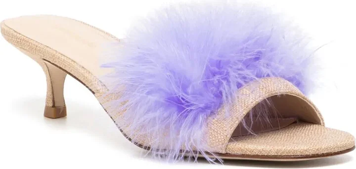 60mm Feather-Detailing Sandals - Image 2