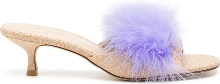 60mm Feather-Detailing Sandals