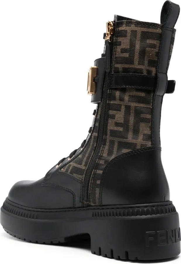 60mm Fendigraphy logo-plaque leather boots - Image 3