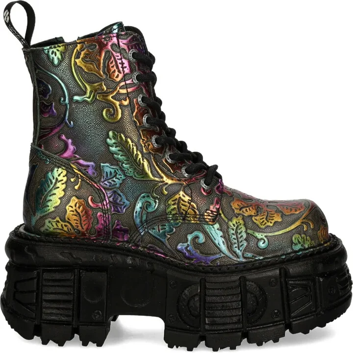 60mm Floral-Print Platform Boots
