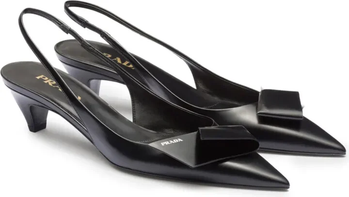 60mm Fold-Detail Leather Pumps - Image 2