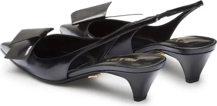 60mm Fold-Detail Leather Pumps - Image 3
