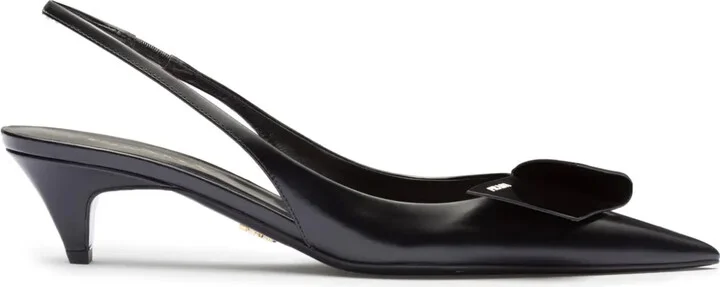 60mm Fold-Detail Leather Pumps