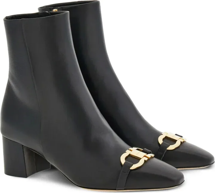 60mm Gancini-buckle leather ankle boots - Image 2