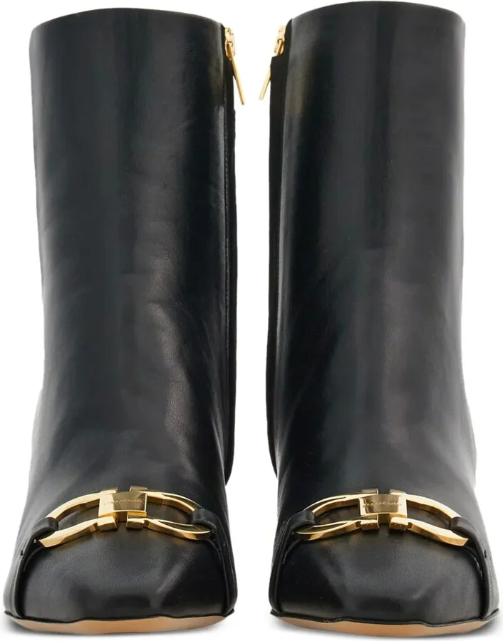 60mm Gancini-buckle leather ankle boots - Image 4