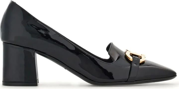 60mm Gancini-buckle leather pumps
