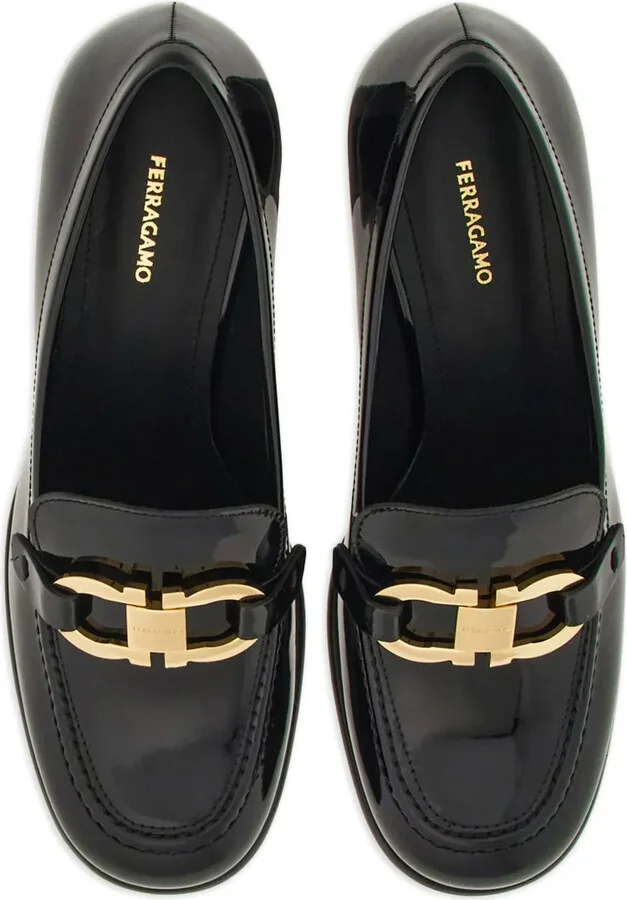 60mm Gancini-buckle patent leather pumps - Image 4