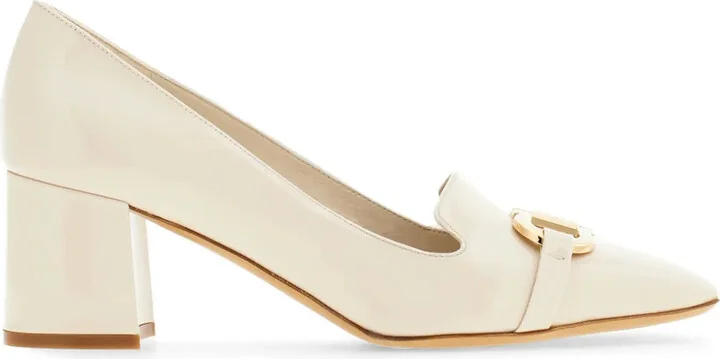 60mm Gancini-plaque leather pumps