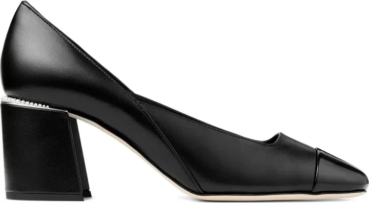 60mm Jenson embellished cap-toe pumps