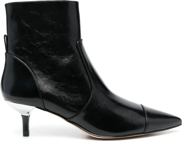 60mm Kitten-Heel Leather Boots