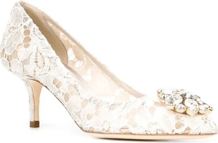 60mm Lace Rainbow brooch-detail pumps - Image 2