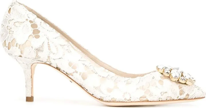 60mm Lace Rainbow brooch-detail pumps