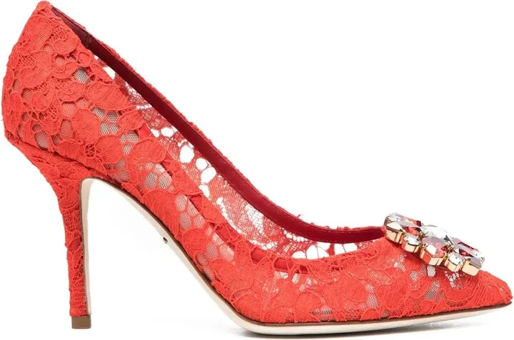 60mm Lace Rainbow brooch-detail pumps