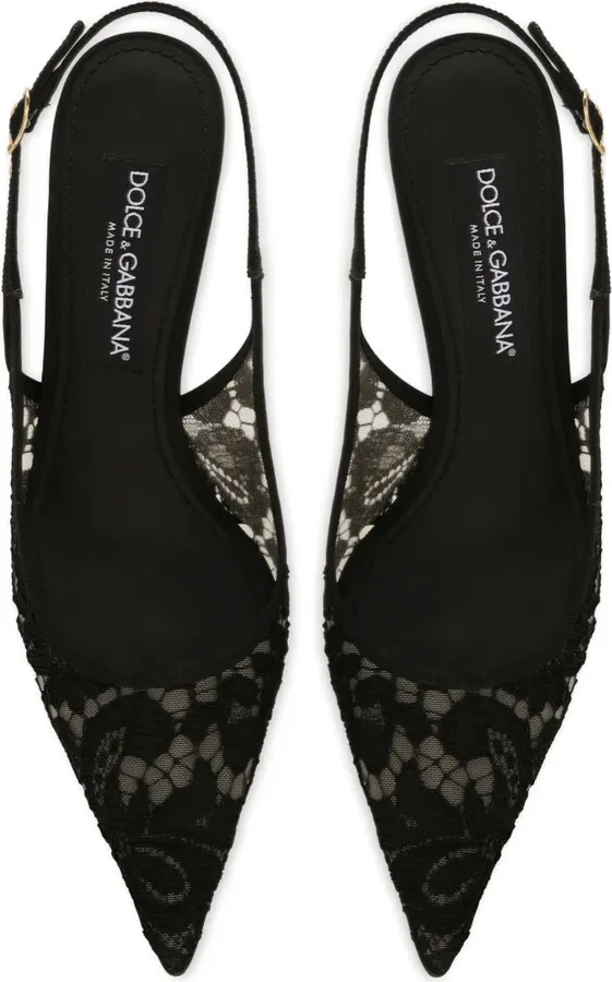 60mm Lace Slingback Pumps - Image 4