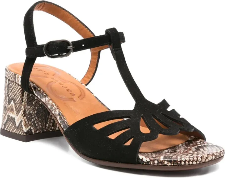 60mm Lareina leather T-bar block-heel sandals - Image 2