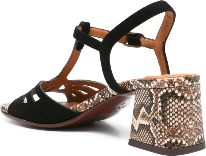 60mm Lareina leather T-bar block-heel sandals - Image 3