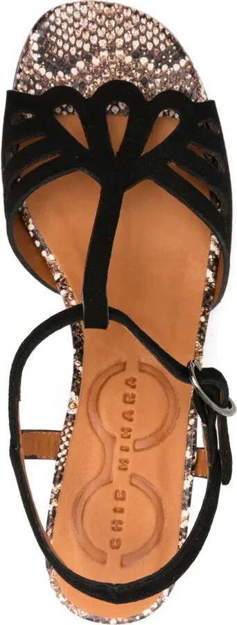 60mm Lareina leather T-bar block-heel sandals - Image 4