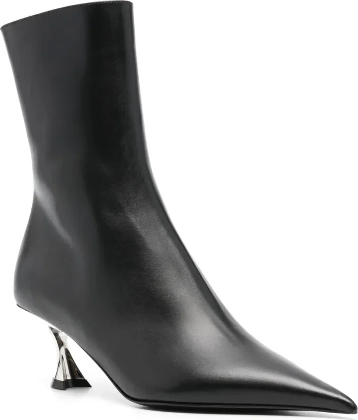 60mm Leather Ankle Boots - Image 2