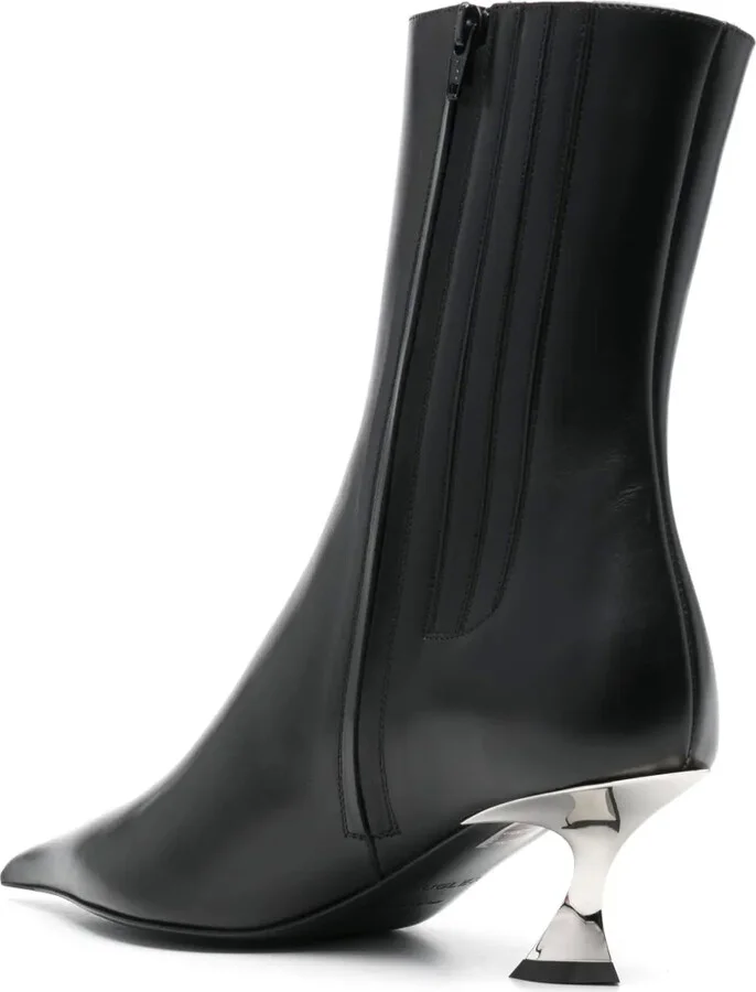60mm Leather Ankle Boots - Image 3