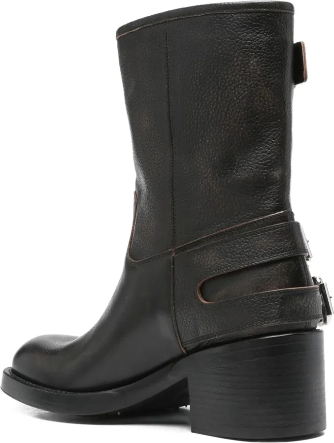 60mm Leather Biker Boots - Image 3