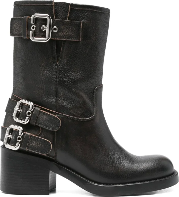 60mm Leather Biker Boots