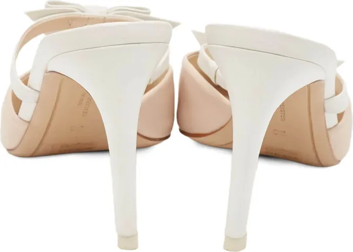 60mm Leather Bow-Detail Mules - Image 3