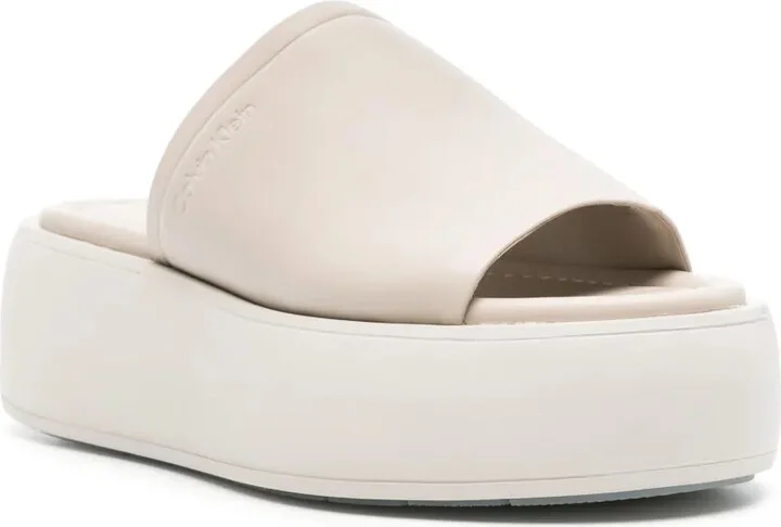60mm Leather Flatform Sandals - Image 2