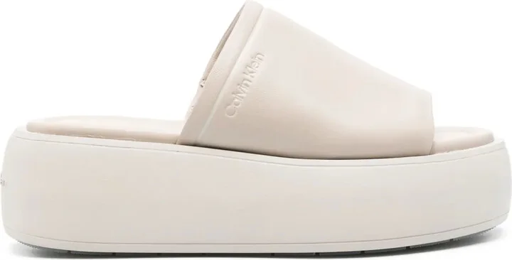 60mm Leather Flatform Sandals