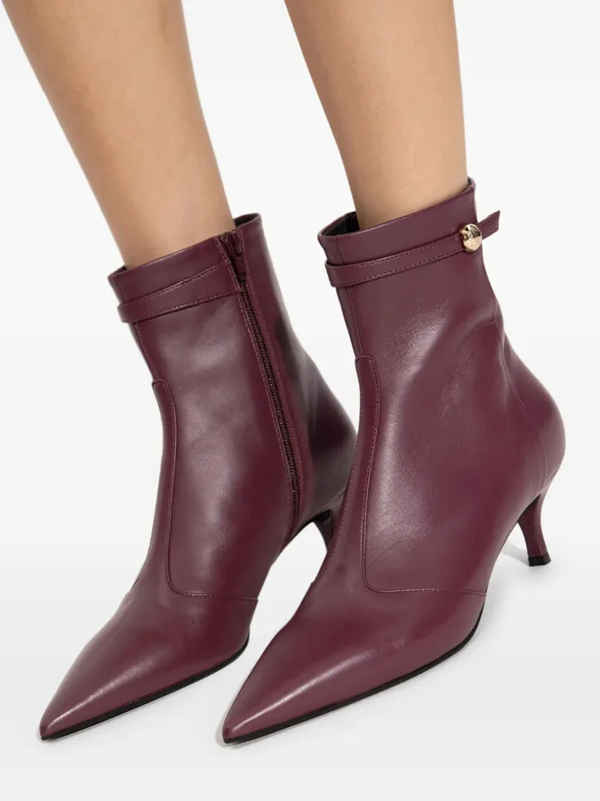 60mm Leather Heeled Boots - Image 4