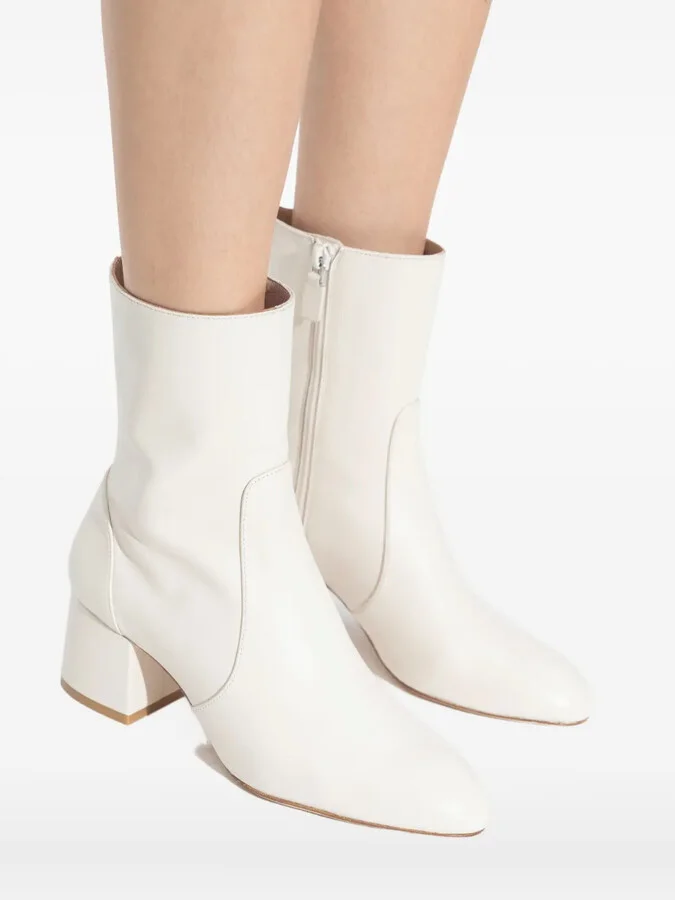 60mm Leather Heeled Boots - Image 5