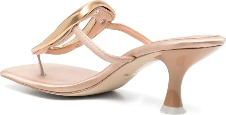 60mm Leather Heeled Sandals - Image 3